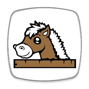 Pferd hinter Zaun versteckt Holz Mauer Stalltür - Viereckiger Kühlschrankmagnet - Weiß - Vorne