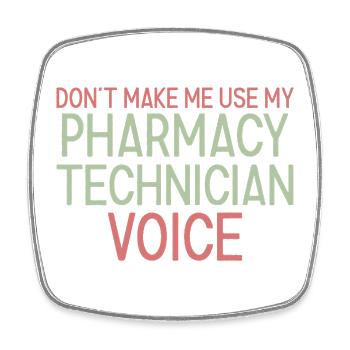 Pharmacy technician Voice - Square fridge magnet - white - Front