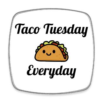 Design de tacos fantaisiste - Magnet carré - blanc - Devant