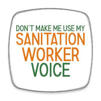 Sanitation Worker Voice - Square fridge magnet - white - Front