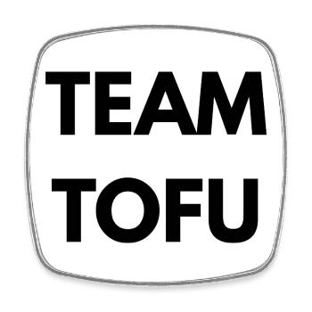Team Tofu – Vegan Statement - Viereckiger Kühlschrankmagnet - Weiß - Vorne