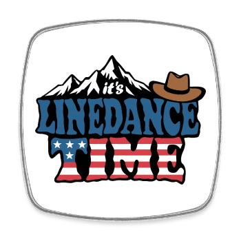 It's linedance time, Linedancing, Country Fan - Viereckiger Kühlschrankmagnet - Weiß - Vorne