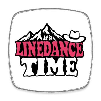 It's linedance time, Linedancing, Country Fan - Viereckiger Kühlschrankmagnet - Weiß - Vorne