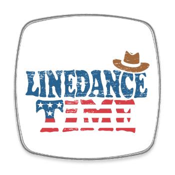 It's linedance time, Linedancing, Country USA - Viereckiger Kühlschrankmagnet - Weiß - Vorne