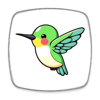 Hummingbird - Square fridge magnet - white - Front