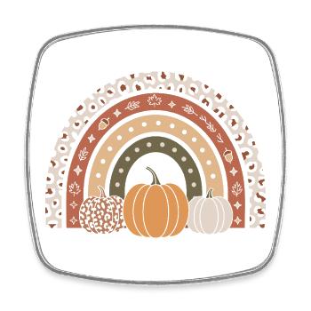 Pumpkin Autumn - Square fridge magnet - white - Front