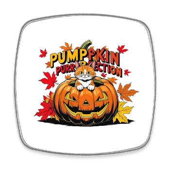 Cats Halloween Pumpkin Design - Square fridge magnet - white - Front