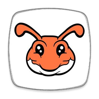 caterpillar smiles sweet cute worm friendly comic - Square fridge magnet - white - Front