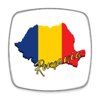 I love Romania, made in Romania - Square fridge magnet - white - Front