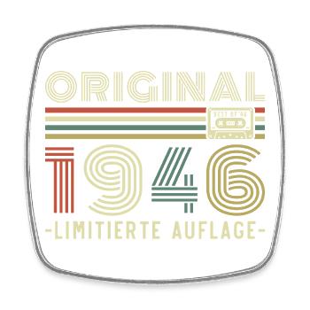 Original 1946 Vintage Birthday Retro - Square fridge magnet - white - Front