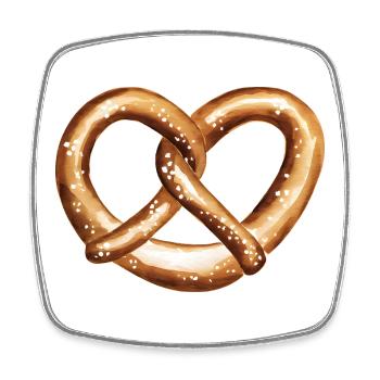 Heart Shaped Pretzel - Square fridge magnet - white - Front