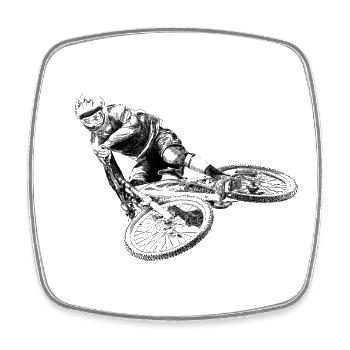 Mountain bike - Square fridge magnet - white - Front