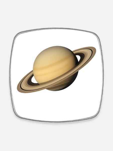 Saturn - Planet Saturn - Square fridge magnet - white