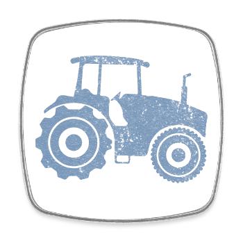 Traktor Silhouette Landwirt Grunge Design  - Viereckiger Kühlschrankmagnet - Weiß - Vorne