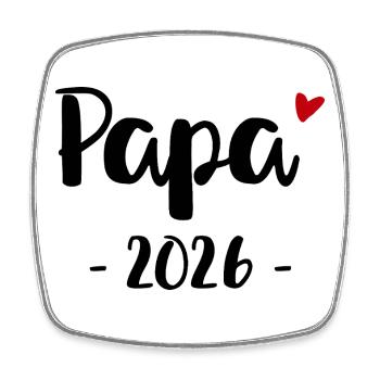 Papa 2026 Design für alle werdenden Väter - Viereckiger Kühlschrankmagnet - Weiß - Vorne