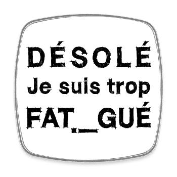 I AM TOO TIRED (sleep, night, nap) black - Square fridge magnet - white - Front