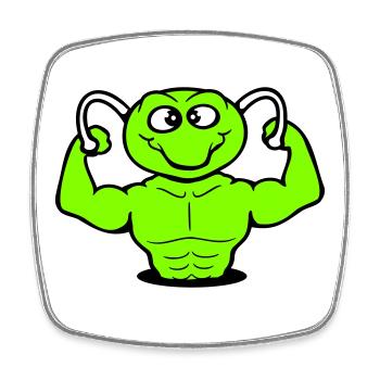 Caterpillar Bodybuilder Muscle Building Strong Fitness Gym - Square fridge magnet - white - Front