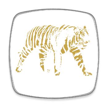 Tigre Sauvage Illustration Vintage - Magnet carré - blanc - Devant