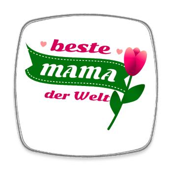 Beste Mama der Welt Design Geschenk - Viereckiger Kühlschrankmagnet - Weiß - Vorne