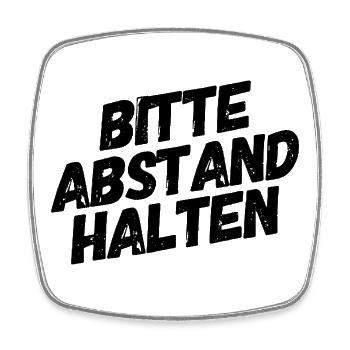 Bitte Abstand Halten Corona Krise Hinweis - Viereckiger Kühlschrankmagnet - Weiß - Vorne