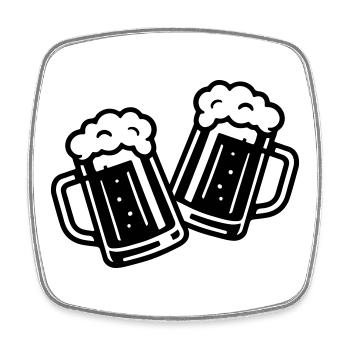 Beer Cheers Beer Mug - Square fridge magnet - white - Front