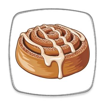 Sweet Cinnamon Roll - Square fridge magnet - white - Front