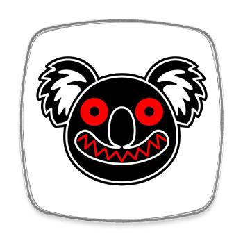 Illustration de Koala sombre - Magnet carré - blanc - Devant