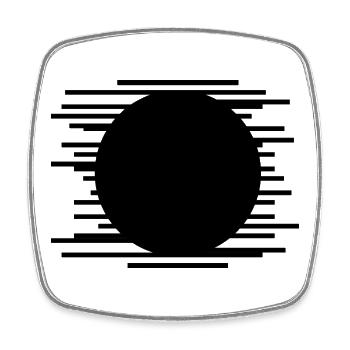 Minimalistisches Linienmusterdesign - Viereckiger Kühlschrankmagnet - Weiß - Vorne