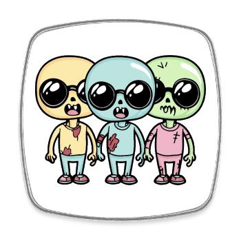 Illustration d'enfants zombies gothiques - Magnet carré - blanc - Devant