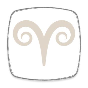 Widder Sternzeichen Symbol Aries Horoskop Widder - Viereckiger Kühlschrankmagnet - Weiß - Vorne