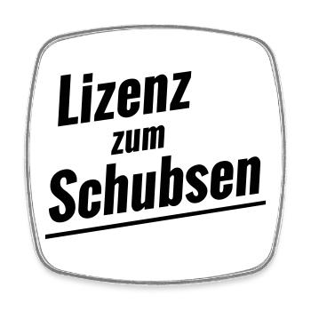 License to push - Square fridge magnet - white - Front
