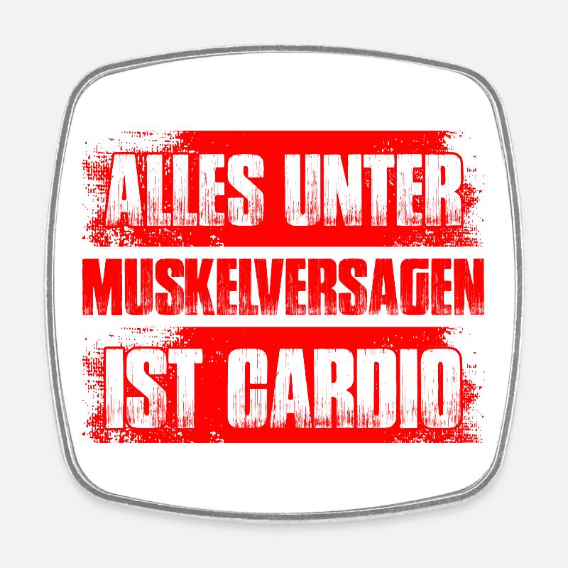 Cardio Bodybuilding Bodybuilder Gym Strength Training - Square fridge magnet - white