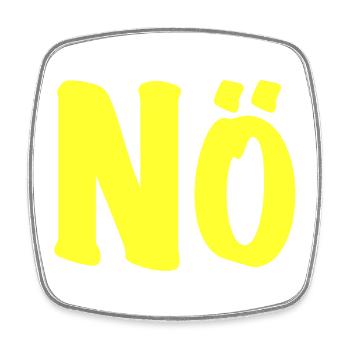 Nö in neongelb - Neon Nein Nope Kein Bock - Viereckiger Kühlschrankmagnet - Weiß - Vorne