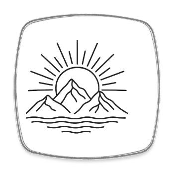 Minimalist line art design - Square fridge magnet - white - Front