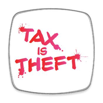 morous Tax is Theft Design - Square fridge magnet - white - Front