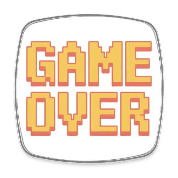 Game Over Retro Gamer Pixel Arcade Humor - Viereckiger Kühlschrankmagnet - Weiß - Vorne