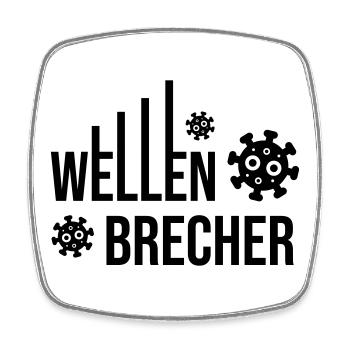 Wellenbrecher Corona Virus - Viereckiger Kühlschrankmagnet - Weiß - Vorne