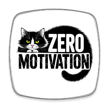 Null Motivation Katze - Viereckiger Kühlschrankmagnet - Weiß - Vorne