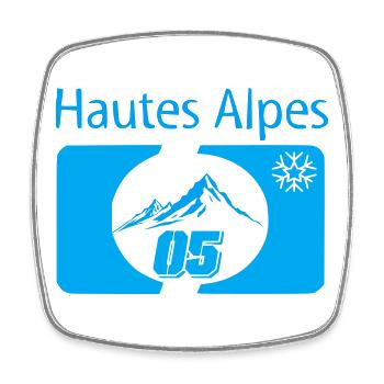 Mountains and Snowflakes Winter High Alps - Square fridge magnet - white - Front