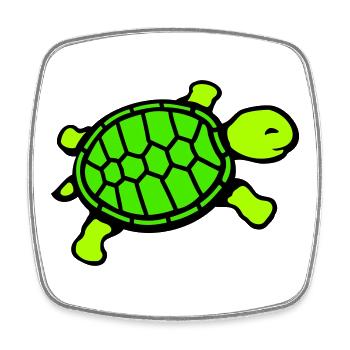 turtle cute smiling happy funny - Square fridge magnet - white - Front
