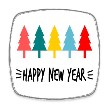 HAPPY NEW YEAR. NEW YEAR'S EVE. NEW YEAR - Square fridge magnet - white - Front