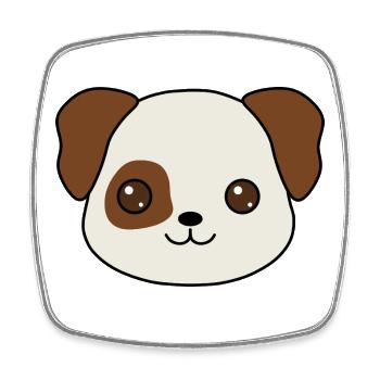 conception de dessin animé de chiot charmant - Magnet carré - blanc - Devant