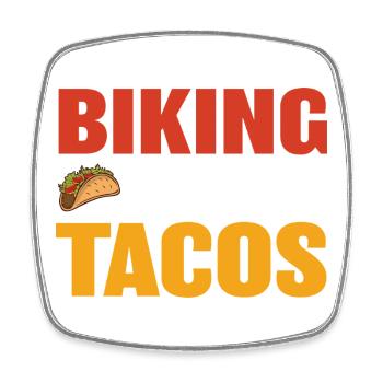 Biking and tacos design for leisure - Square fridge magnet - white - Front
