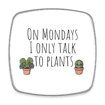 Illustration de plante duo de cactus mignon - Magnet carré - blanc - Devant