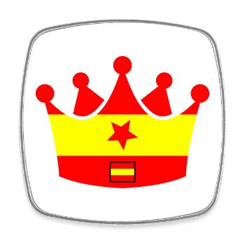 Spanien Krone - Viereckiger Kühlschrankmagnet - Weiß - Vorne