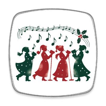 Traditional Christmas Women Illustration - Square fridge magnet - white - Front