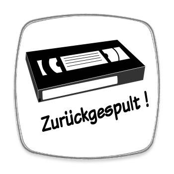 Zurueckgespult - Viereckiger Kühlschrankmagnet - Weiß - Vorne