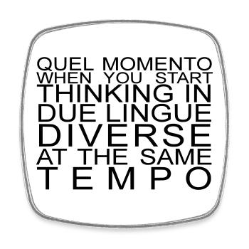 ambiguous sentence - Square fridge magnet - white - Front