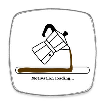 Motivation Loading with Coffee - Square fridge magnet - white - Front
