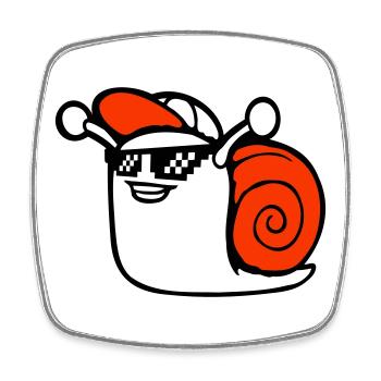 Snail Sunglasses Cute Cute Happy Cool - Square fridge magnet - white - Front